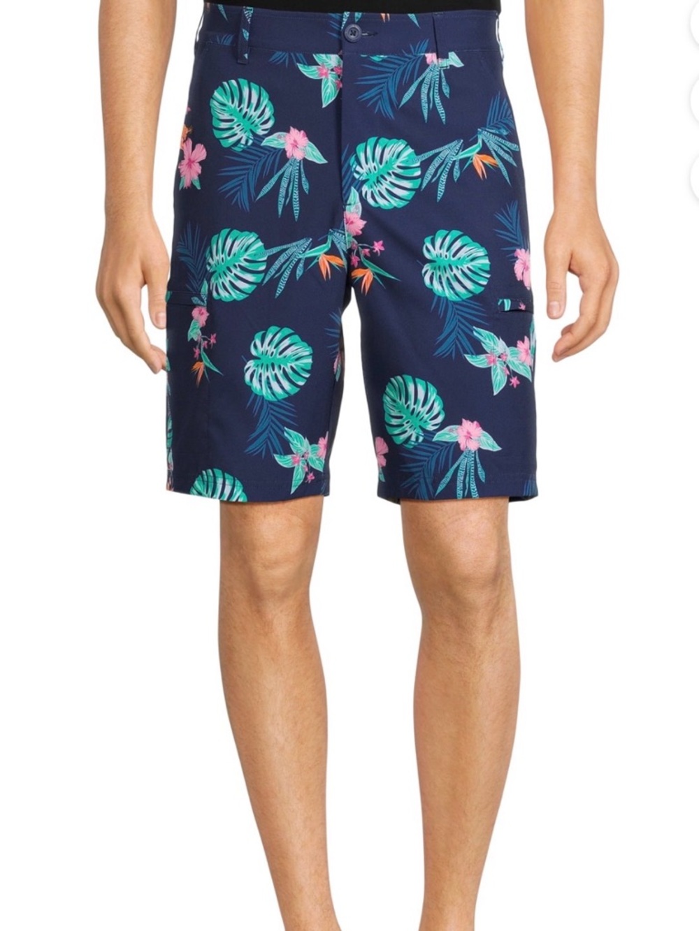 NWT 36, 38, 42  Birdie Bound Men’s Cargo Short Navy Floral Print Golf Shorts